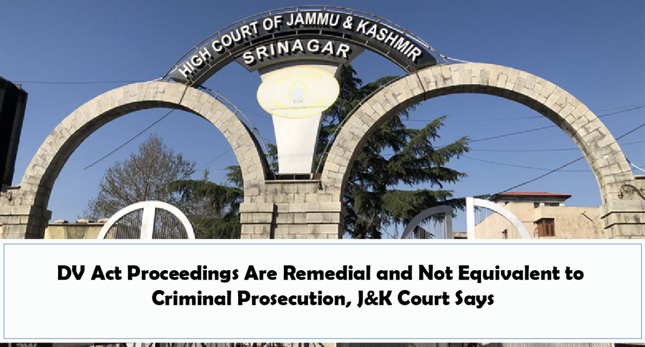 DV Act Proceedings Are Remedial and Not Equivalent to Criminal Prosecution and judgement copy is pertaining to this article